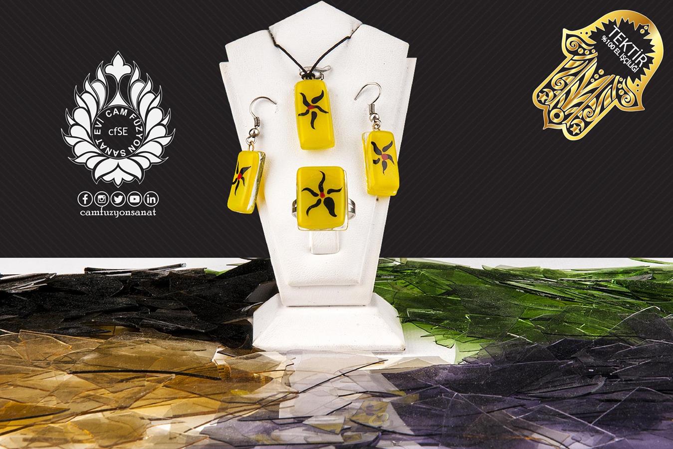 Küpe Kolye Yüzük Seti