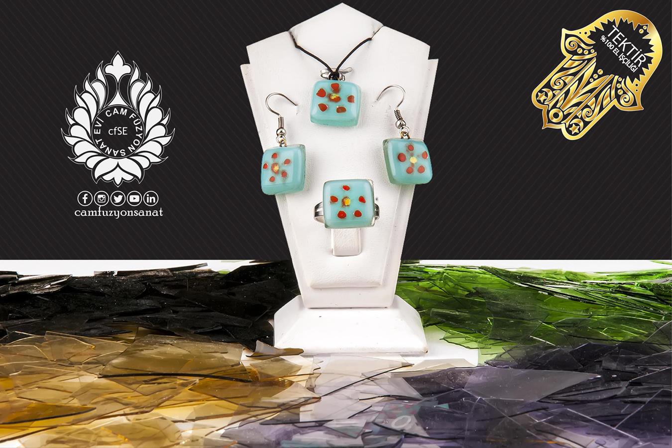 Küpe Kolye Yüzük Seti